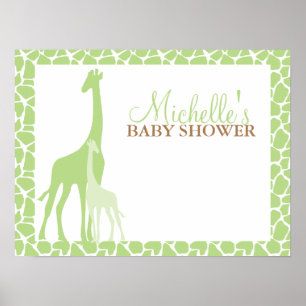 Mama und Baby Giraffe Kinderdusche Begrüßungszeich Poster