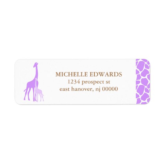 Mama und Baby Giraffe Rücksendeadresse (Vorne)