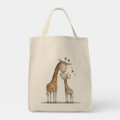Mama und Baby-Giraffe Tragetasche (Rückseite)