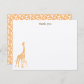 Mama und Baby Giraffe Wohnung Vielen Dank Karten (Vorne/Hinten)
