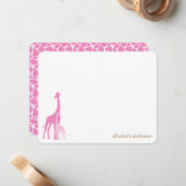 Mama und Baby Giraffe Wohnung Vielen Dank Karten (Vorderseite/Rückseite Beispiel)