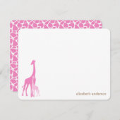 Mama und Baby Giraffe Wohnung Vielen Dank Karten (Vorne/Hinten)