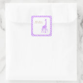 Mama- und Baby-Giraffen-Aufkleber Quadratischer Aufkleber (Tasche)