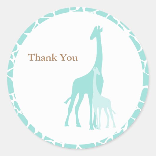 Mama- und Baby-Giraffen-Aufkleber Runder Aufkleber (Vorderseite)