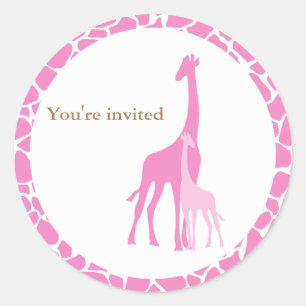 Mama- und Baby-Giraffen-Aufkleber Runder Aufkleber