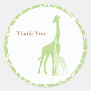 Mama- und Baby-Giraffen-Aufkleber Runder Aufkleber