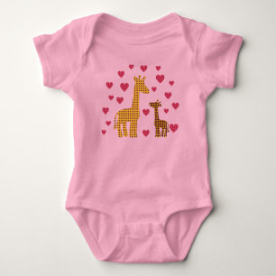 Mama und Baby Giraffen Strampler