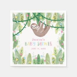 Mama und Baby Girl Sloth Dschungel Thema Serviette