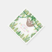 Mama und Baby Girl Sloth Dschungel Thema Serviette (Ecke)