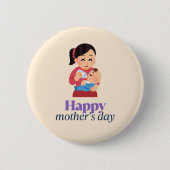 Mama und Baby, glücklicher Muttertag Button (Vorderseite)