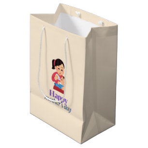 Mama und Baby, glücklicher Muttertag Mittlere Geschenktüte