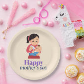 Mama und Baby, glücklicher Muttertag Pappteller (Party)