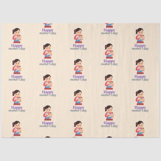 Mama und Baby, glücklicher Muttertag Seidenpapier (Vorderseite)