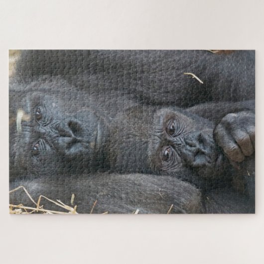 Mama und Baby Gorilla Puzzle (Horizontal)