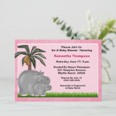 Mama und Baby Hippo Baby Shower Einladungen (Stehend Vorderseite)