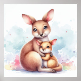 Mama und Baby Kangaroo Poster