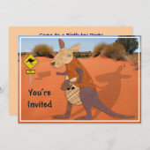 Mama-und Baby-Känguru im Outback laden ein Einladung (Vorne/Hinten)