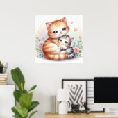 Mama und Baby Kitten Poster (Heimbüro)