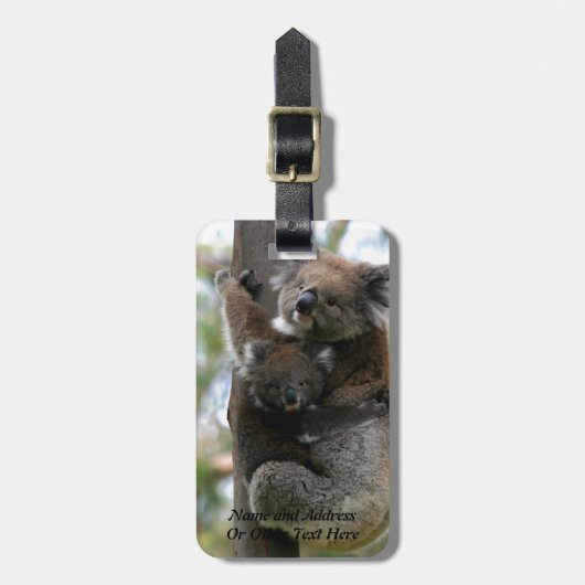 Mama und Baby Koala Gepäckanhänger (Vorderseite vertikal)