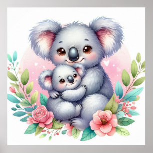 Mama und Baby Koala  Poster