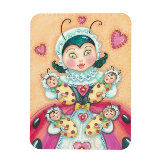 Mama und Baby Ladybugs MAGNET (Vertikal)