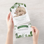 Mama und Baby Lion Cub Jungle Baby Dusche All In One Einladung (Abreißen)