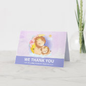 Mama und Baby Lion Lila Dankeschön Karte (Vorderseite)