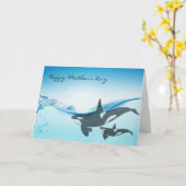 Mama und Baby Orca Whales Muttertagskarte Karte (Gelbe Blume)