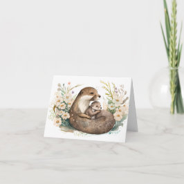 Mama und Baby Otter Mütter Tageskarte Karte