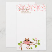 Mama und Baby Owl Briefpapier (Vorne/Hinten)