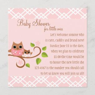 Mama und Baby Owl Einladung