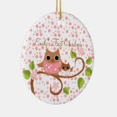 Mama und Baby Owl Keramikornament (Rechts)