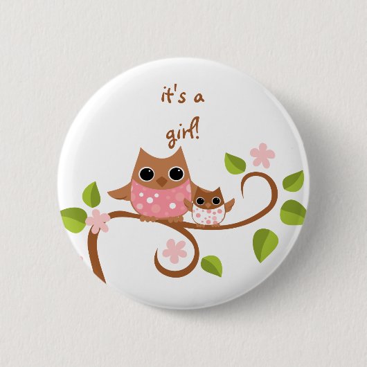 Mama und Baby Owls Button (Vorderseite)