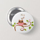 Mama und Baby Owls Button (Vorne & Hinten)