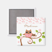 Mama und Baby Owls Magnet (Vorderseite/Rückseite)