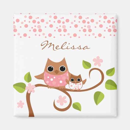 Mama und Baby Owls Magnet (Vorne)