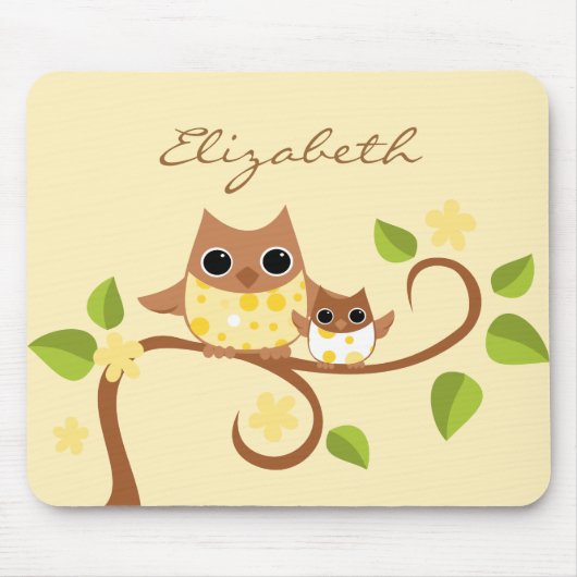 Mama und Baby Owls Mousepad (Vorne)