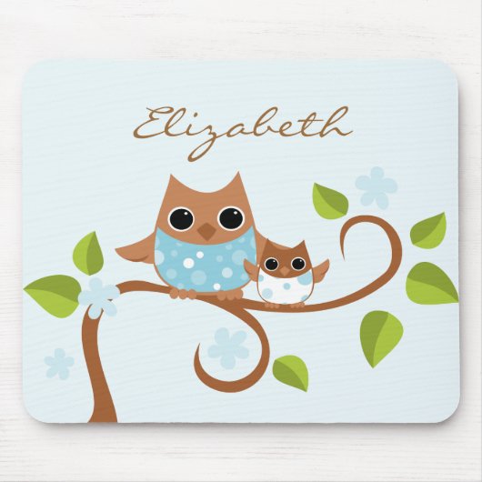 Mama und Baby Owls Mousepad (Vorne)