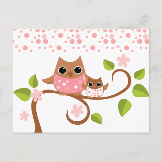 Mama und Baby Owls Postkarte (Vorderseite)