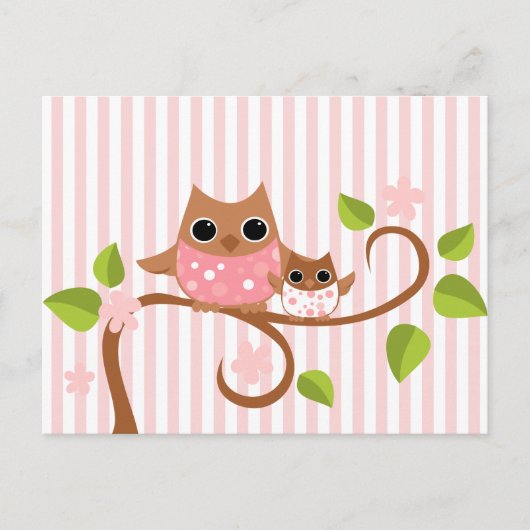 Mama und Baby Owls Postkarte (Vorderseite)