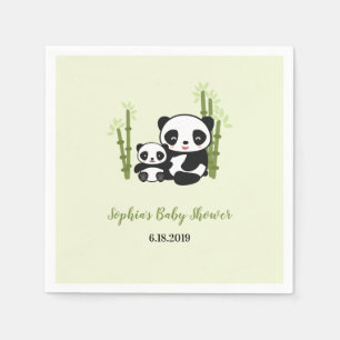 Mama-und Baby-Panda-Bärn-Baby-Duschen-Serviette Serviette