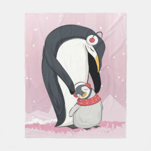 Mama und Baby Pinguin Geschenke für Baby Fleecedecke