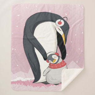 Mama und Baby Pinguin   Geschenke für Baby Sherpadecke