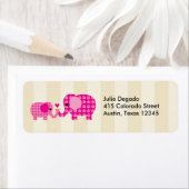 Mama und Baby-Pink-Elefantenlabel (Insitu)