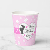Mama und Baby pink Muttertag Pappbecher (Rückseite)