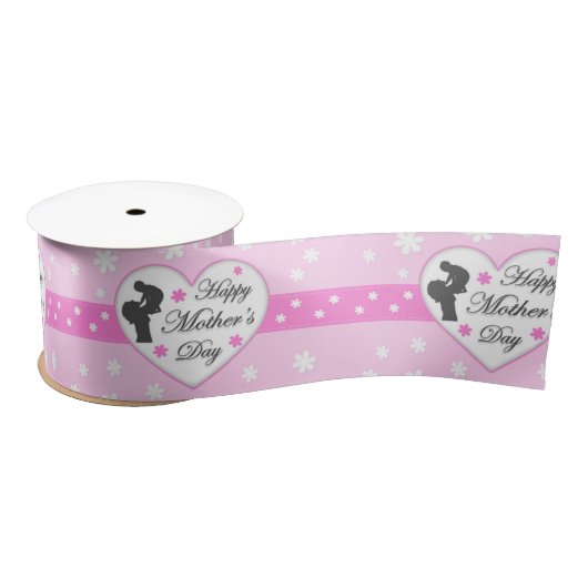 Mama und Baby pink Muttertag Satinband (Spule)