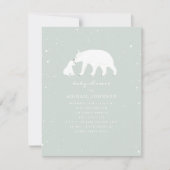 Mama und Baby Polar Bear Blue Baby Dusche Einladung (Vorderseite)