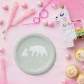 Mama und Baby Polar Bear Blue Winter Baby Dusche Pappteller (Party)