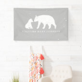 Mama und Baby Polar Bear Snow Gray Baby Dusche Banner (Insitu)