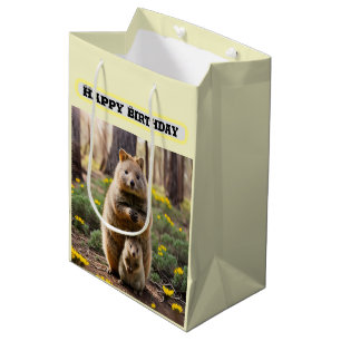Mama und Baby Quokka, Geburtstag Mittlere Geschenktüte